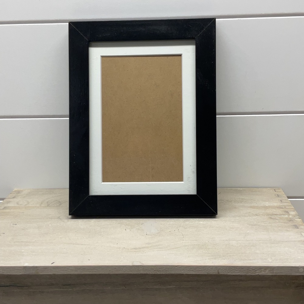 Americanflat Black Wood Picture Frame with White Mat 4x6 Photo 6x8 Frame Display